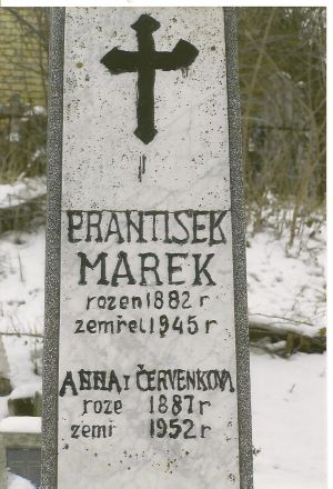 Äldre tjeckisk gravsten.
